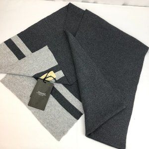 Bonnenult Fashion Mens Cashmere Wool Blend Black & Grey Scarf